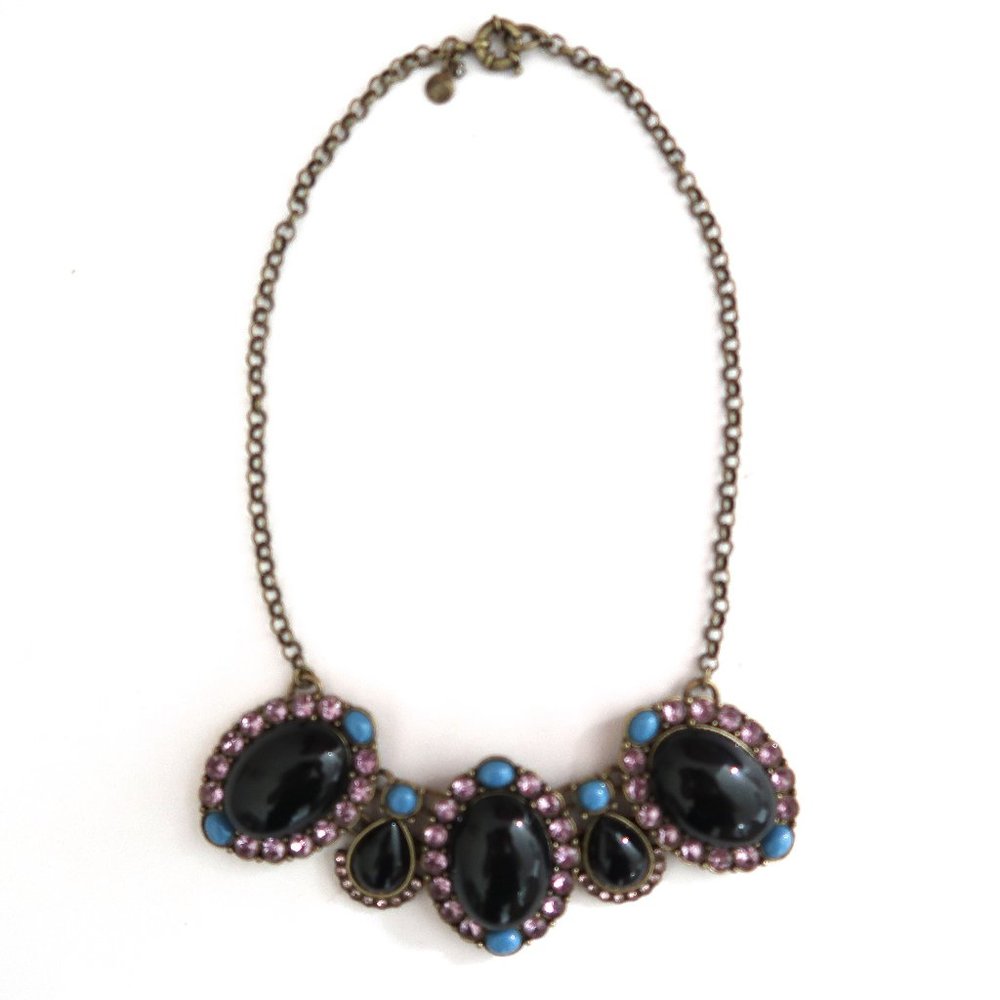 J CREW Factory Crystal Brooch necklace #04678